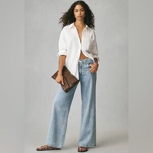 PAIGE • Zoey high rise tie waist wide leg jeans - size 29